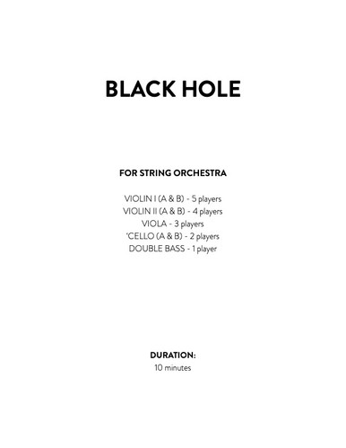 BLACK HOLE for string orchestra · plate 2