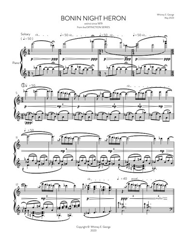 Bonin Night Heron from The Extinction Series (solo piano)