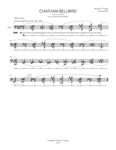Chatham Bellbird from The Extinction Series (solo piano)