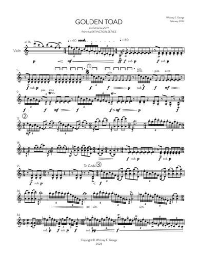 Golden Toad from The Extinction Series (solo violin)