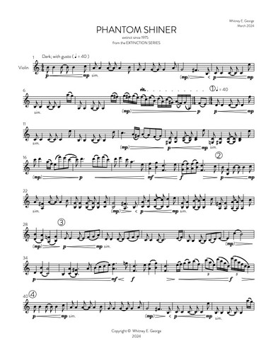 Phantom Shiner from The Extinction Series (solo violin)