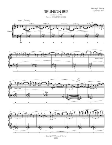 Reunion Ibis from The Extinction Series (solo piano)
