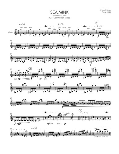 Sea Mink from The Extinction Series (solo violin)