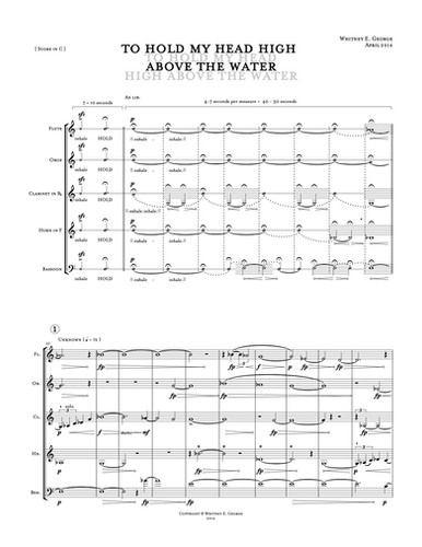 To Hold My Head High Above the Water [Physical Score & Parts]