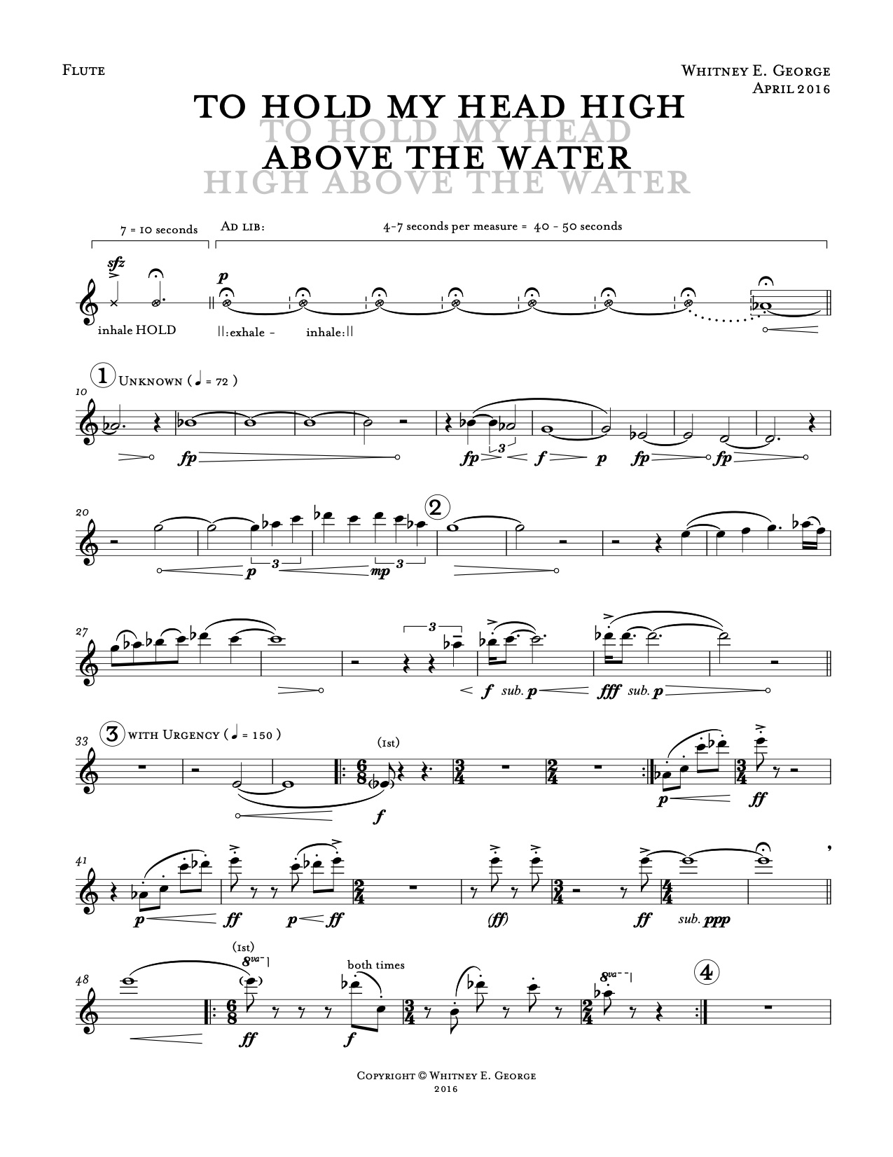 To Hold My Head High Above the Water [Digital Score & Parts] · plate 2