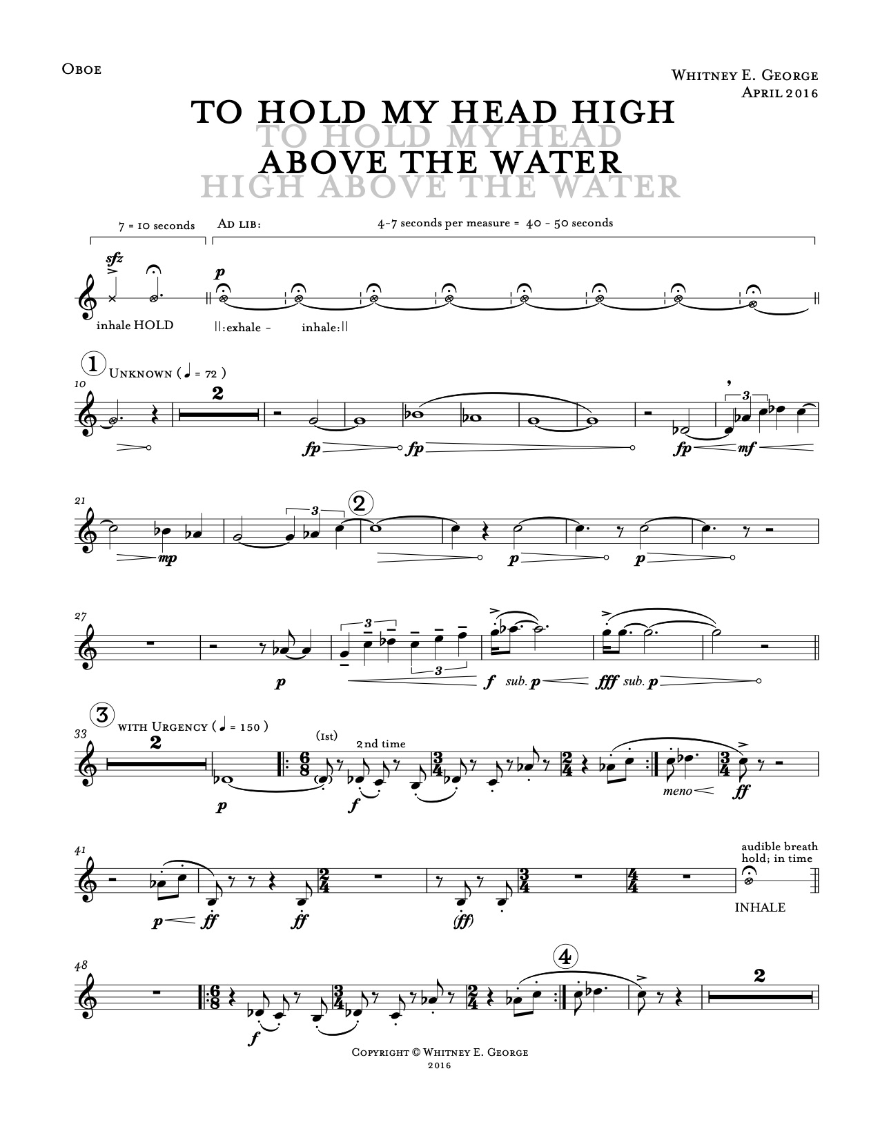 To Hold My Head High Above the Water [Digital Score & Parts] · plate 3