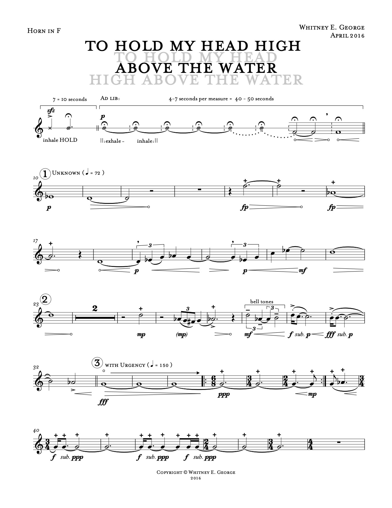 To Hold My Head High Above the Water [Digital Score & Parts] · plate 6