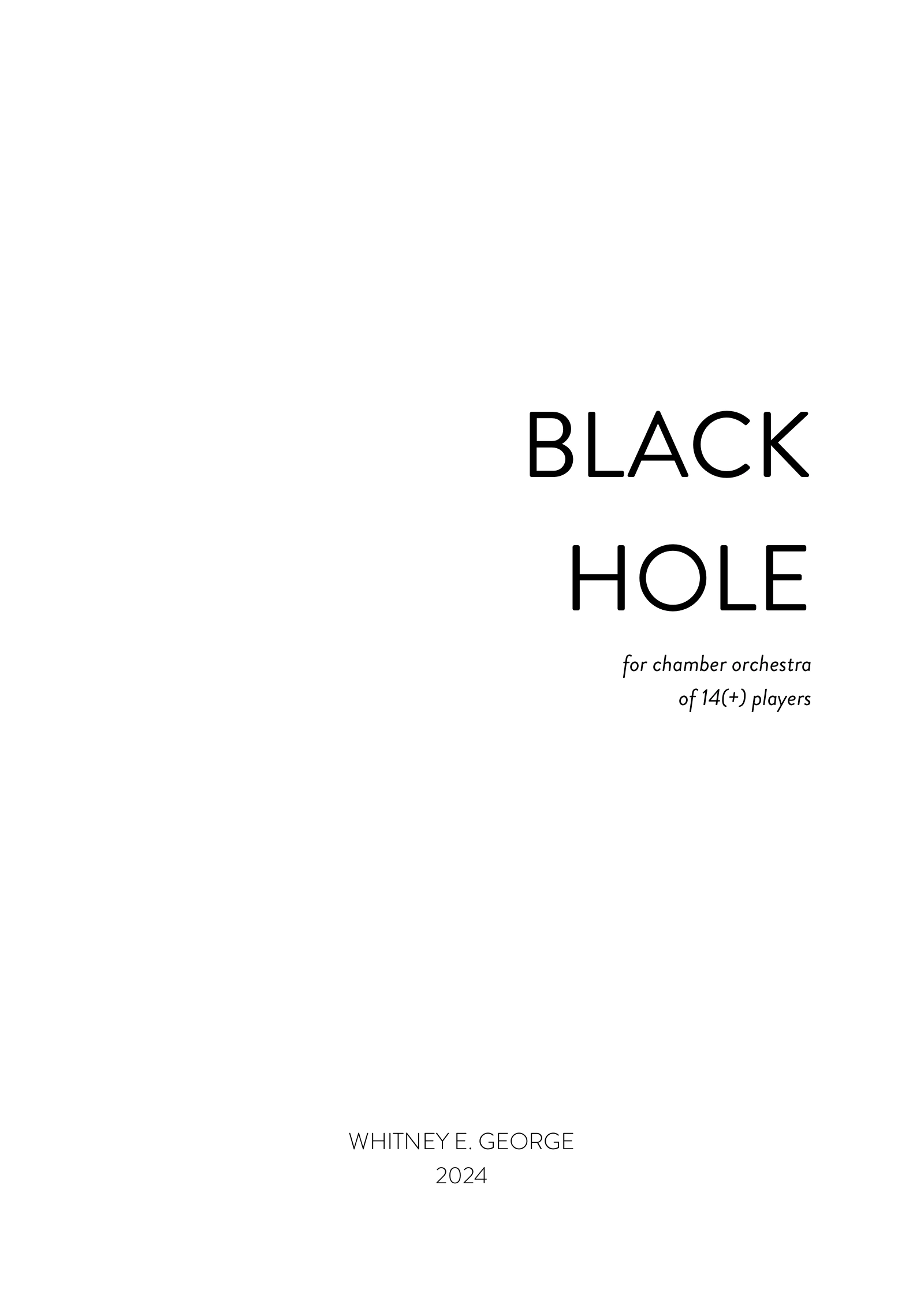 BLACK HOLE for chamber orchestra