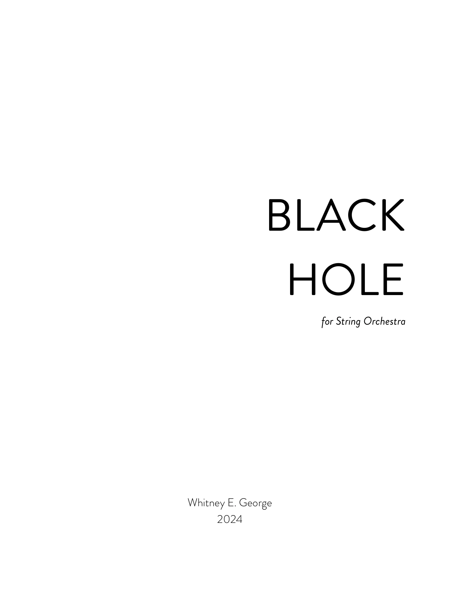 BLACK HOLE for string orchestra