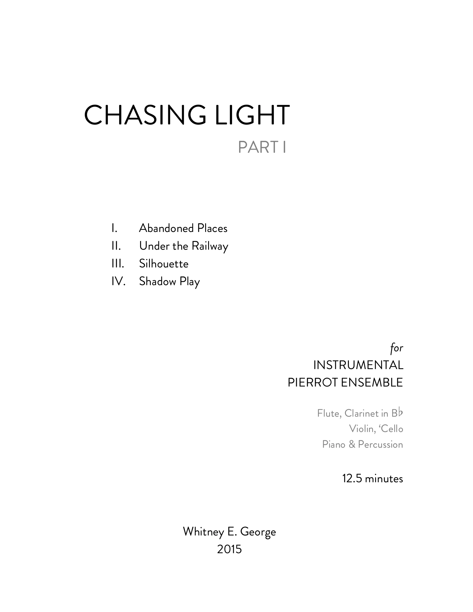 CHASING LIGHT - PART I