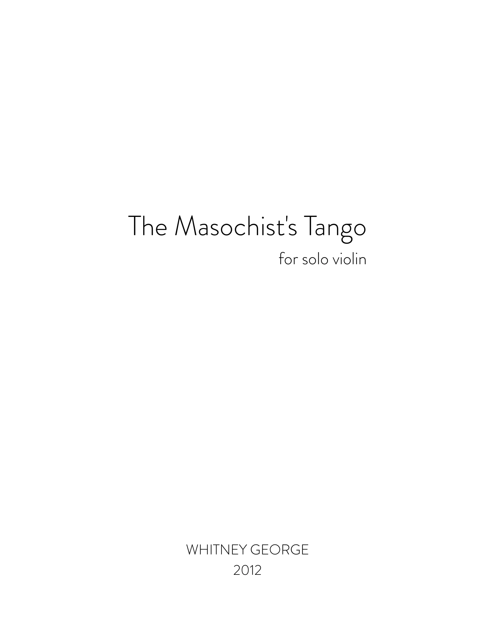 The Masochist's Tango